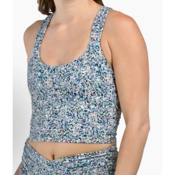 Sage Collective Set Sport Bra And Biker Short Floral Blue Static Ditsy XSmall‎ - Picture 13 of 13